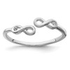 Saris and Things Sterling Silver Rhodium Plated Infinity Ring Size