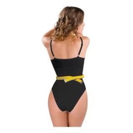 Faja Body Siluette Reductora Bikini Con Top Mod. 105 Color Negro Talla Gr/l