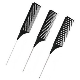 3 Pcs Highlighting Comb Set, Professional Rat Tail Comb, Different Sizes Weaving Hair Parting, for Women Men Hair Styling