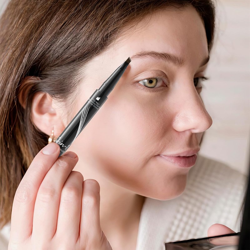 ZWWOGE Eyebrow Pencil, Waterproof, Sweat-Resistant, Eyebrow Pencil, 2-in-1 Dual Professional