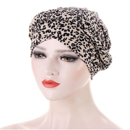 YEHUDAF LEE Women's Turban Braid Headwear Headscarves Chemo Cap Pre-Tied Beanie Hat Head Wrap Sleep Hat, 12