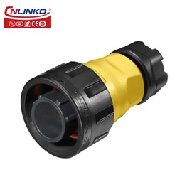 CNLINKO YM-24 RJ45 Connectors, 8P8C Dual Port Connector, Circular Connector for Network Connections, Panel Mount Receptacles Socket, IP68 Waterproof Connector, M24 Signal Connectors (RJ45 Set)