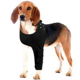 IECOii Dog Surgery Recovery Sleeve,Dog Knee Brace Leg Brace Sprain ACL CCL Arthritis Joint Care,Dog Recovery Suit,Dog Leg Wound Joint Protector to Prevent Licking Bite,Dog Elbow Protector,Black,M