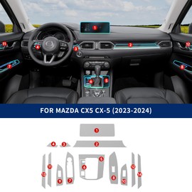 FDAIUN for Mazda CX-5 2023-2025 PPF Precut 8.5Mil Car Paint Protective Film TPU HD Film Scratch Protector Interior Accessories (Two Holes for The Gear)