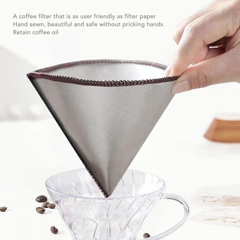 Stainless Steel Cone Shape Coffee Filter Fine Mesh for Pour