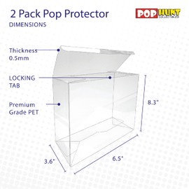 Pop Protector Case for 2 Pack with Locking Tab I 5 Pieces I 0.5mm Thick I by Pop Hunt Collectibles