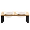 Sunhoo Ceramic Elevated Cat Bowls Raised Puppy Dishes for Food