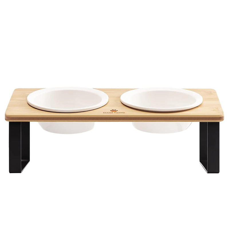 Sunhoo Ceramic Elevated Cat Bowls Raised Puppy Dishes for Food