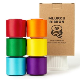 Rainbow Ribbon 1-1/2 Inch Wide Assorted Bulk Pack Colorful Double Faced Satin Ribbon Set for Crafts, Gift Wrapping, Easter, Baby Shower, Birthday, Fiesta Party, Wedding Decor, Hair Bows - 30Yds