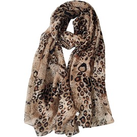 woogwin Women's Cotton Scarves Lady Light Soft Fashion Solid Scarf Wrap Shawl(Dark Leopard)