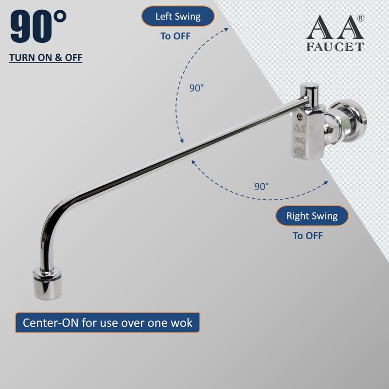 AA Faucet Wok Range Center-On Automatic Faucet with 14" Spout