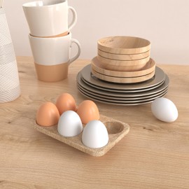 YunKo 6Pcs Wooden Eggs Fake Nest Easter Eggs for Crafts Home Decor Pating Get hens to Lay Egg(Brown White)