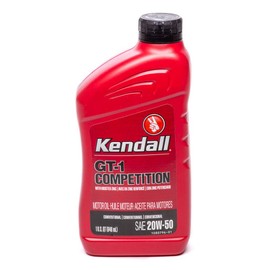 KENDALL OIL Kendall Motor Oil, GT-1 High Performance, 20W50, Conventional, 1 qt Bottle, Each