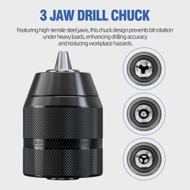 HUHAO Keyless Drill Chuck for M18, 0.8-10mm Self-Tighten Hand Drill,Fast Change Converter Extension Drill Bit,Conversion Adapter for Impact Driver Multiple Purposes