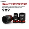 CASOMAN 26-Piece 1/2" Drive Standard Impact Socket Set, 12-Point, Metric,