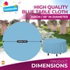 3pk Blue Round Table Cloth Disposable | 140cm Party Round