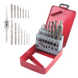 BAIFULAI Tap and Die Set 15-Piece Machine Tap HSS M3 - M12, Core Hole Drill, Cutting Tap with Tap Wrench, Thread Cutting Set, Machine Tap Cutter Metric