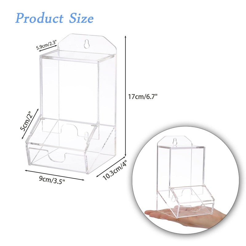Hipiwe Clear Qtip Dispenser Wall Mount Acrylic Q Tip Holder