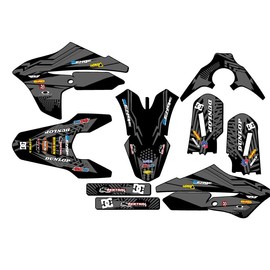 2018-2022 YZ 65 Mayhem Black Senge Graphics Base Kit Compatible with Yamaha