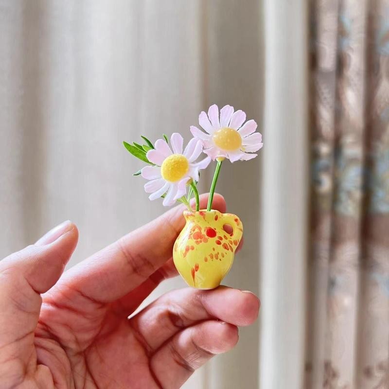 1/3 pcs Mini Ceramic Vase Fridge Magnet DIY Magnetic Decoration