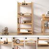 sogesfurniture Bamboo 4 Tier Bookcase, Multi-Functional Book Shelf Storage Rack,