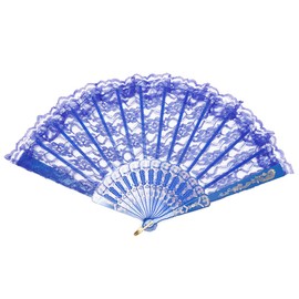 Goods Land GD-LACESEN-BL Women's Fan, Lace, Decorative, Cosplay, Chinese Style, Fashionable, 5 Colors