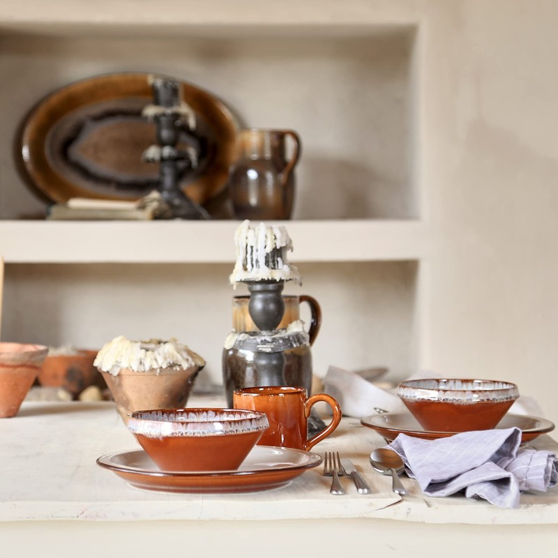 Casafina Ceramic Stoneware 10'' Dinner Plate - Poterie Collection, Caramel
