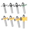 8Pcs Router Bit Groove Cutter Bit Set T Shape Wood