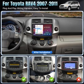 Naifay Car Radio for Toyota RAV4 2006 2007 2008 2009 2010 2011 2012 Wireless Carplay & Android Auto, 2+32G 9inch IPS Touch Screen Car Stereo for RAV4 with Bluetooth/GPS/WiFi/SWC/Split Screen/Camera