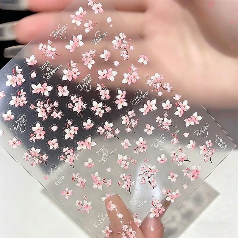 桜ネイルシール ネイルデコレーションステッカー ピンク 花びら 薄型フィット 上品 春ネイル 多シーン 幅広い用途 2点セット