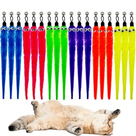 CATDABIR 18 Pieces Cat Worm Toy Refills, Cat Toys Wand Replacement Attachments Assorted Worm Toy for Indoor Cats