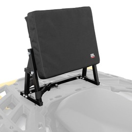 KEMIMOTO Universal ATV Backrest with Storage Pocket, Wide Comfortable Four-Wheeler Backrest, Heavy Duty Steel Frame Compatible with Polaris Suzuki Kawasaki Can Am Grizzly Fourtrax