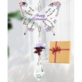 KAAYEE Retirement Gifts for Women, Butterfly Crystal Suncatcher Retirement Gifts, Best Retire Gift Ideas for Grandma Mum Wife, Colleague Leaving Presents, Farewell Gift for Sister or Friend