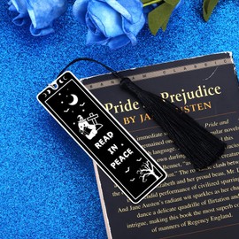 Cute Bookmarks Mens Womens Stocking Stuffers Horror Bookmark Horror Gifts Gothic Gifts Gothic Bookmark Witch Gifts for Women Bookmarks for Book Lovers Funny Bookmarks for Women Men Santa Swap Gift