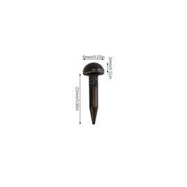 dophee 20Pcs Vintage Style Upholstery Tacks, Solid Pure Brass Round Head Furniture Nails Studs Thumb Push Pins Fasteners for Sofa Carpet Door Decoration Chair Bed DIY Craft, Antique Black, 6mm