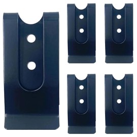 Generic 5 Pcs Metal Black Belt Clip, 53x25mm, Double Holes, Holster Sheath Clasp, DIY Leather Crafts