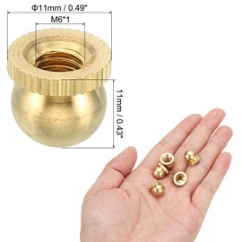 PATIKIL M6x11x11mm Cap Nut, 15 Pack Acorn Nut Screw Knob Cap Insert Bolt Cover Female Thread Knurled Decorative Hardware Fittings Lamp Light Fixtures