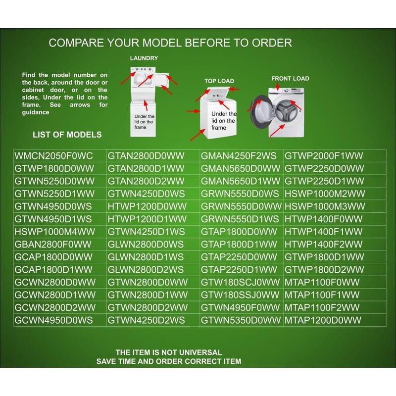 GSPUSA CK14033, DP035-043 Washer Water Drain Pump Motor 175D3834P008-5 3/4"