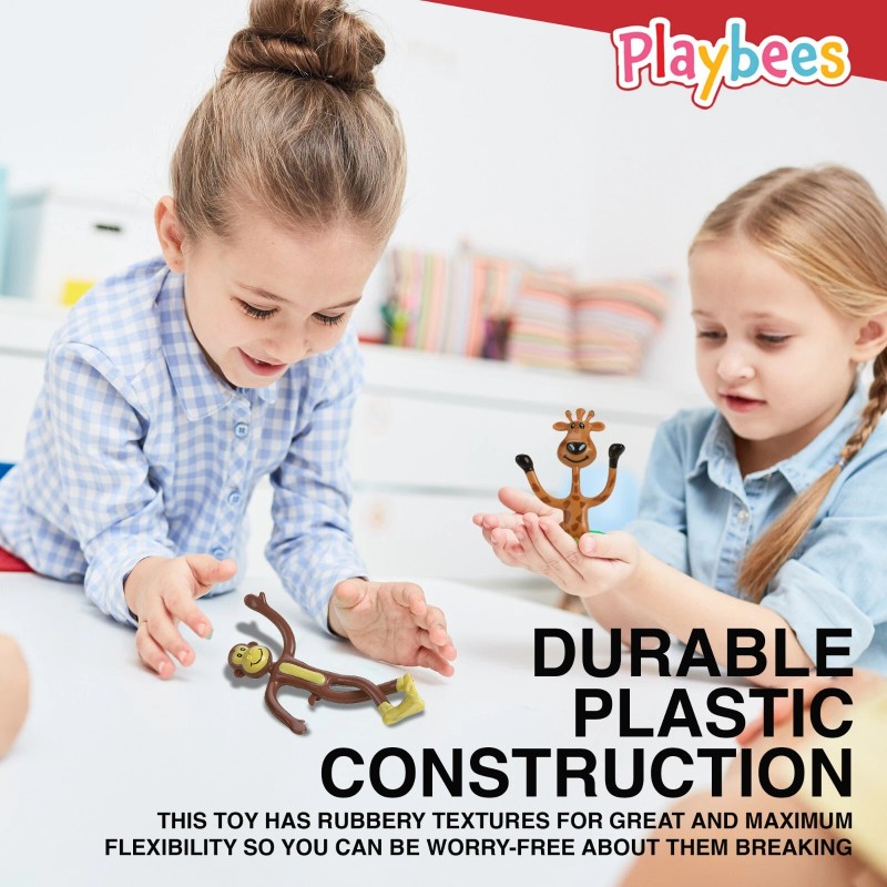 Playbees Bendable Mini Zoo Animals - 12 PCK - Flexible