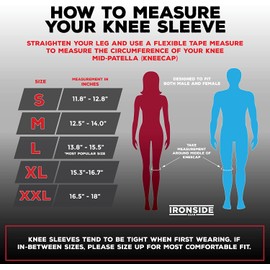 Knee Sleeves (1 Pair) 7mm Neoprene Thick Compression Knee Brace Support for Weightlifting, Powerlifting, Squatting & Cross Fit Training Fitness for Women and Men Black