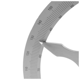 Dönges Degree Gauge 200 x 300 mm | Measuring Range 0-180° | Polished & Matt Chrome-Plated in Case | Protractor Metal with Scale & Locking Screw for Industry, Crafts & Hobby