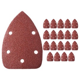 DOITOOL Sanding Pad for Wood 20pcs Triangle Sandpaper Sheets Angle Attachments Wood Metal Polishing Sandpapers (40 Grits)