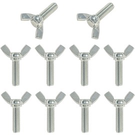 TOP-VIGOR 10Pcs Wing Bolts Wing Screws, M8*25mm Wing Butterfly Bolts Butterfly Screws, Butterfly Wing Screws Bolts, Thumb Hand Screws for Machine Fastener Machinery Equipment