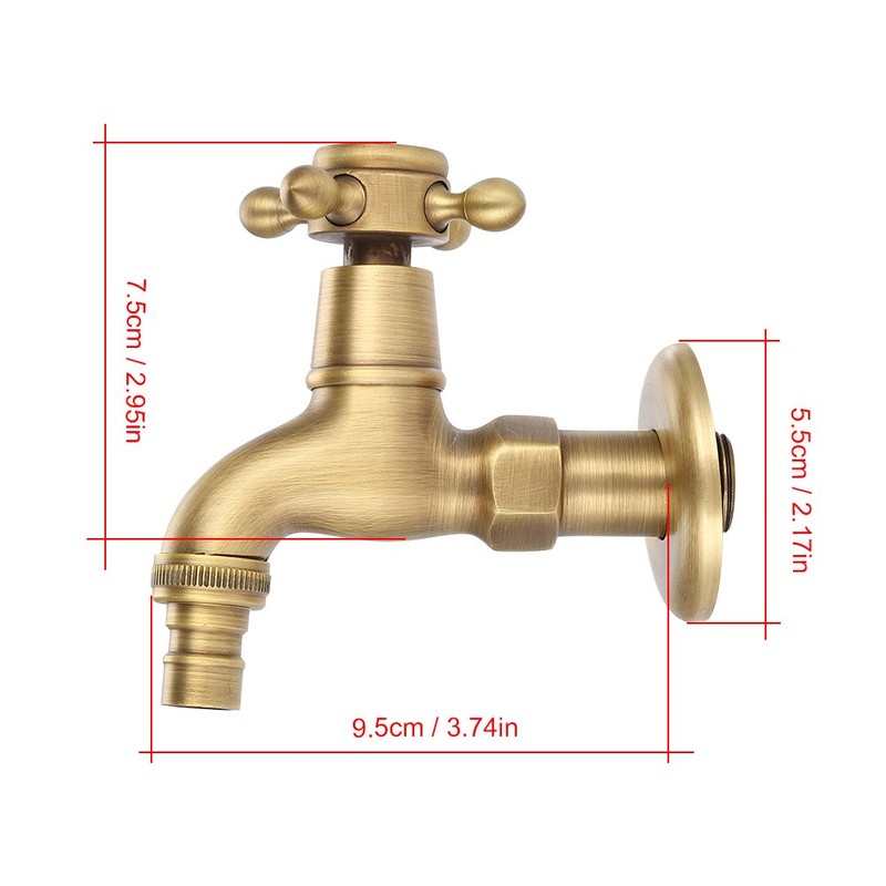 Bathroom Tap, Traditional Vintage Solid Brass Single Lever Tap for