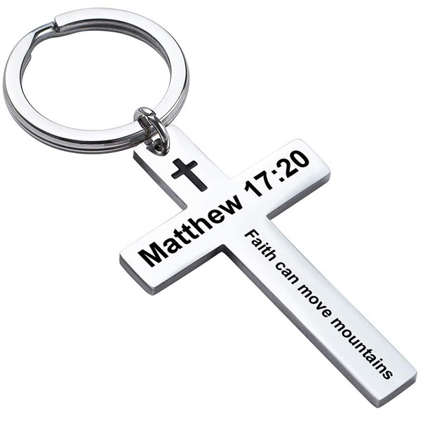 Ldurian Christian Keychain for Women, Cross Key Chain for Men