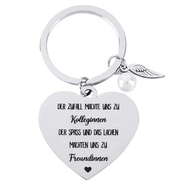 COLOFALLA Keyring for Colleagues, Farewell Gift with Engraving, Leaving Gift, Friendship Gift, Thank You, Lucky Charm for Birthday, Christmas, Retirement (A), a