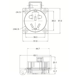 Danfetsoy 220-250 Volts Outdoor Waterproof Power Outlet, IP54 Weatherproof Outdoor Socket, Outdoor Socket Outlet for Aviation Equipment,Factory Underwater detectors,Medical Equipment (2pack)