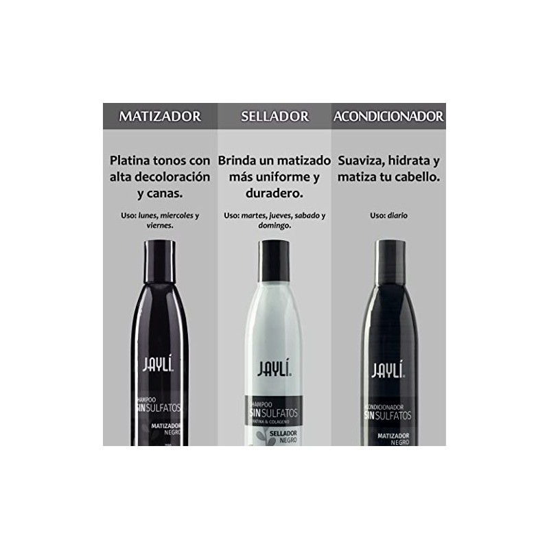 Jayli Shampoo Sellador Negro Sin Sulfatos 320 ml