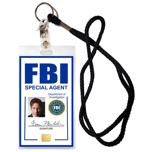 Fox Mulder X Files Novelty Laminated Card with Lanyard Halloween