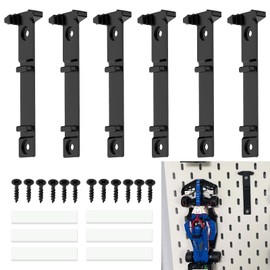 meeeyya Wall Mount Compatible with f1 Speed Champions Sets, Wall Bracket for Speed of Champions,Vertical Wall Mount for Brick Cars (6 Packs)